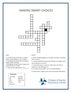 Making Smart Choices Crossword for Children