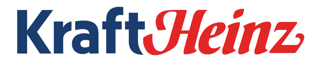 Kraft Heinz logo with 'Kraft' in blue and 'Heinz' in red.