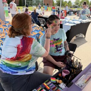 Face painting activity at CFAC’s Flashback 5K and Family Fun Festival.